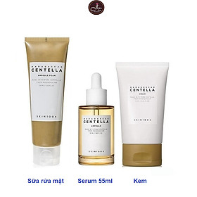 Bộ 3 Sản Phẩm Dưỡng Da Giảm Mụn, Phục Hồi Da Skin1004 Madagascar Centella Asiatica gồm Sửa rữa mặt 125ml + Serum 55ml hoặc 100ml + Kem 75ml