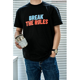 Áo thun Soul in chữ break the rules, Áo phông phong cách typography unisex nam nữ oversized tay ngắn form rộng