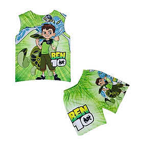 Đồ Bộ Thun Ba Lỗ In 3D cho bé trai hình ben 10