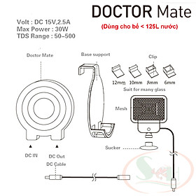 Máy ức chế Chihiros Doctor Mate, V4 ngừa rêu tảo. nấm khuẩn hại bể cá tép thủy sinh