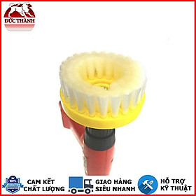 Mua Bàn chải bánh tròn chuyên dùng vệ sinh nội thất nỉ  vải  vinyl .. loại mịn - gắn máy 11cm - màu trắng