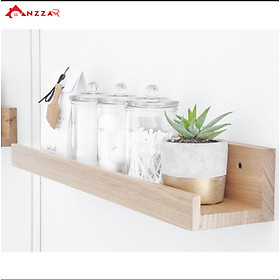 Kệ gỗ treo tường loại mảnh, kệ trang trí Anzzar nhiều kích thước trang trí phòng khách, phòng ngủ - 30cmx9cm