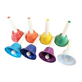 8 Note Hand bells, Colorful Handbells Musical Instrument for Kids Adults Wedding