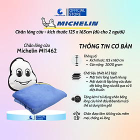 Chăn, mền lông cừu Michelin dành cho ô tô, văn phòng (125 x 165cm) - Hàng chính hãng