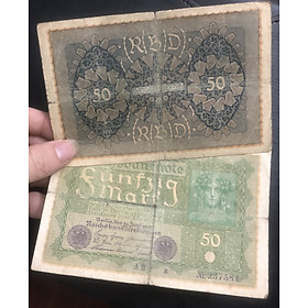 Mua Tiền Đức 50 mark 1912 sưu tầm hơn 100 năm tuổi  có phơi bảo quản sang trọng đi kèm