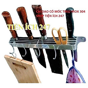 Mua Kệ cài dao inox cao cấp có móc treo đồ siêu chắc và tiện lợi  không gỉ sét  không ăn mòn  dày bóng độ bền cao