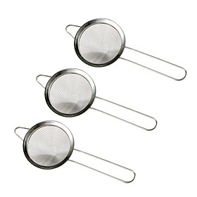 3x Fine Mesh Wine Cocktail Strainers with Long Handle Bar Bartender Tool