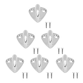 6pcs Grade 316 Stainless Steel Boat Hook Coat & Hat Hook Wall Mounted