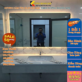 Mua Gương led cảm ứng phòng tắm chữ nhật trang điểm treo tương không viền đèn led thông minh  kích thước 40x60 cm - mirror