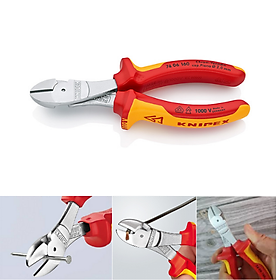 Kìm Cắt Thân Chéo Knipex 74 06 160 Dài 160mm Cắt Thép Ø 3.4 mm Cách điện 1000 Volt