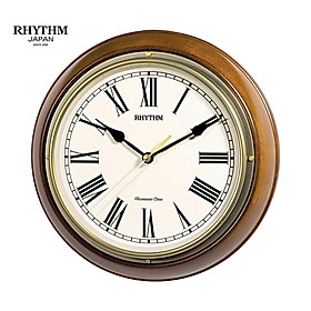 Đồng hồ treo tường Nhật Bản RHYTHM CMH723CR06, Kt 27.0 x 7.0cm, 860g, Vỏ Gỗ