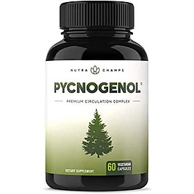 Pycnogenol Pine Bark - Premium Supplement with 200mg Herbal Complex for Circulation, Blood Flow & Nitric Oxide Production - Superior Absorption & Results with Black Pepper Extract
