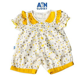 Bộ quần áo ngắn bé gái họa tiết Bi xám cổ vàng - AICDBGOK9PXC - AIN Closet