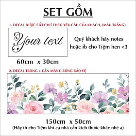 Mua Hình dán flower aesthetic trang trí gương  tường cửa hàng cute 16