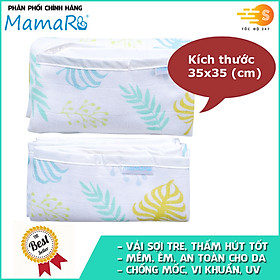 Bộ 2 tấm lót chống thấm vải sợi tre cho bé 35x35 Mamaru MA-LOT35X35 - Diệt khuẩn, hút ẩm tốt, kháng tia UV