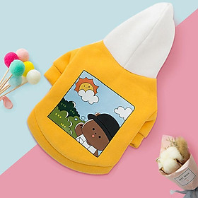 Cartoon style back printed cute dog clothes fall style