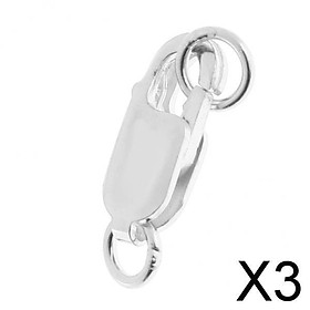 3x925 Lobster Claw Clasps with Loop for Keychain Jewelry Finding Silver