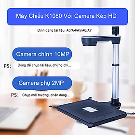 Máy Chiếu Vật Thể Scan Màu Di Động Thông Minh K1080 Lấy Nét Tự Động Scan Tài Liệu A3/A4/A5/A6/A7