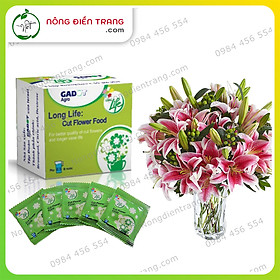 Bột Pha Nước Cắm Hoa Tươi Lâu Long Life (Hộp 10 Gói) - Bột Dưỡng Hoa Gadot Israel Hoa Lâu Tàn Nở Bông To Không Hôi Nước - VTNN Nông Điền Trang