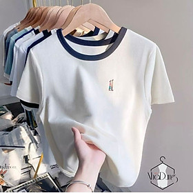 Áo baby tee áo thun nữ cotton tay ngắn thêu họa tiết 3 màu thời trang mùa hè C20