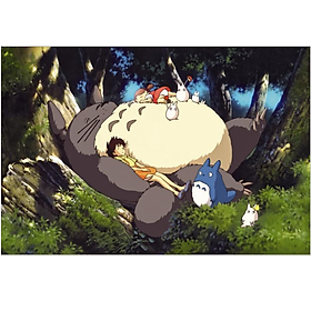 Tranh Ghép Hình 1000 Mảnh Gỗ Jigsaw Puzzle, Tranh Ghép Hình Bằng Gỗ Kích Thước Lớn 75x50cm/Totoro Ngủ/Tranh Ghép Hình Tư Duy