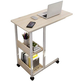 Bàn làm việc đa năng A30 có bánh xe,2 ngăn đựng đồ - màu vân gỗ tự nhiên