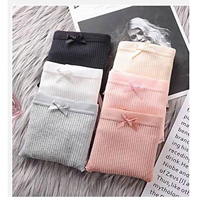 Sét 10 quần lót nữ gân tăm phối nơ AZ22