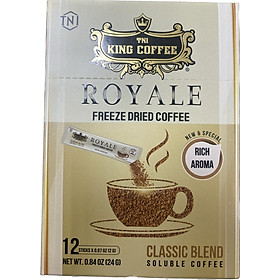 KING COFFEE Royale Classic Blend cà phê sấy lạnh tiên tiến nhất Hộp 12 gói 24g ( 2g/1stick) - Giữ trọn hương vị nguyên bản