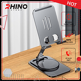 Hình ảnh Kệ đỡ điện thoại, ipad 360° Rhino KP301, giá đỡ nhôm cao cấp để bàn tiện lợi có thể gấp gọn - hàng chính hãng