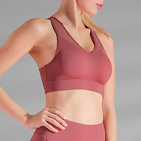 Áo Bra/ Crop top dành cho nữ tập gym, yoga, chất liệu thoáng khí, thấm hút mồ hôi-Màu đỏ-Size