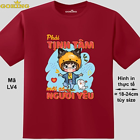 Phải tịnh tâm mới có người yêu, mã LV4. Áo thun dễ thương cho nam nữ, teen, form unisex. Áo phông hàng hiệu Goking, quà tặng cao cấp cho gia đình, cặp đôi