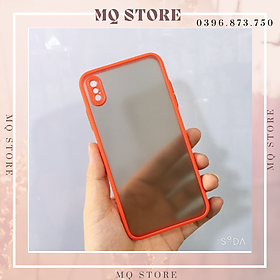 Ốp lưng viền màu, lưng nhám chống sốc, bảo vệ camera, phím bấm màu dành cho iPhone X,Xs, Xs Max