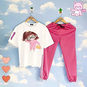 COMBO TIẾT KIỆM Set Đồ Bộ Áo Thun Tay Lửng Quần Kẻ 3Sọc, Quần Ulzzang 2 Sọc