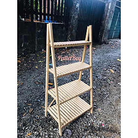 Mua KỆ SÁCH GỖ THÔNG 4 TẦNG / KỆ GỖ ĐA NĂNG 4 TẦNG  GỖ THÔNG MỸ  ĐÃ ĐƯỢC SƠN KHOÁNG BẢO VỆ GỖ