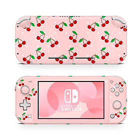 Skin decal dán Nintendo Switch Lite mẫu cherry hồng (dễ dán, đã cắt sẵn)