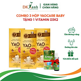 Combo 3 chai Nước tắm thảo dược Yaocare baby 250ml chai - Tặng 1 Emkao plus