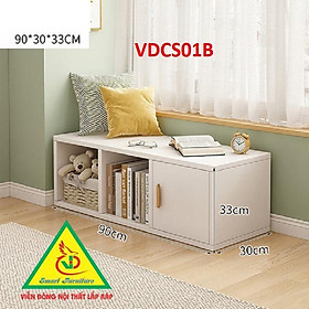 Mua Tủ gỗ thấp kê cửa sổ  ban công   dọc tường nhiều ngăn VDCS01B - Nội thất lắp ráp Viendong Adv