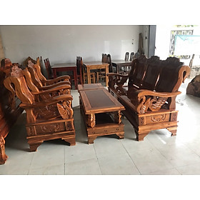 Bộ salon phượng hoàng gỗ tràm bông vàng-bộ bàn ghế phòng khách ( FREESHIP HCM 60 KM )