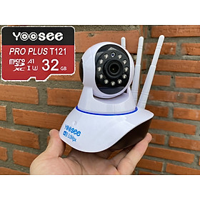 Camera Giám Sát Yoosee 3 Râu Full HD 1080P + Thẻ Nhớ 32G - Camera Không Dây Siêu Nét - Hàng nhập khẩu