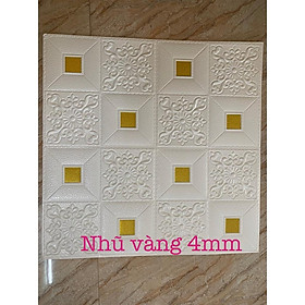 Miếng Xốp Dán Tường 3D nhũ kim tuyến 70 X 70cm - dày 6mm - Hàng Nhập Khẩu Cao Cấp