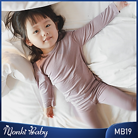 Bộ ngủ mặc nhà cạp cao trẻ em, chất cotton tự nhiên co giãn mềm mịn, nhiều màu phù hợp cho cả bé trai và gái | MB19