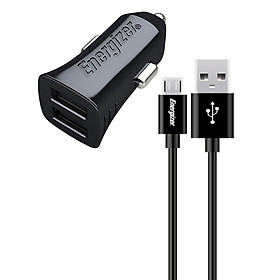 Mua Bộ Adapter Sạc Xe Hơi 2 Cổng 2.4A Và Cáp Sạc MicroUSB Energizer - DCA2BHMC3