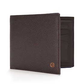 Ví nam Gence dáng ngang da bò Epsom màu nâu C14