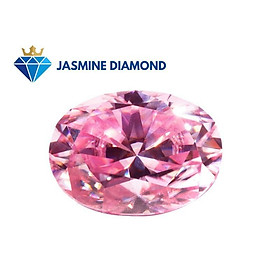 Kim cương nhân tạo Mỹ Moissanite giác cắt Oval màu hồng