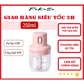 Mua Máy Xay Tỏi Ớt Mini Cầm Tay Dùng Pin Cổng Sạc USB - Hàng Chính Hãng