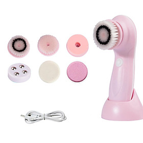 6 in 1 Facial Cleanser Set Facial Cleansing Rotary Clean USB Facial Cleansing Device With Base Waterproof Beauty Facial