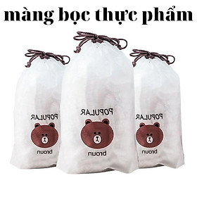 Màng bọc thực phẩm set 100 chiếc co giãn siêu dai có chun hình túi gấu