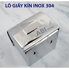 Hộp đựng giấy vệ sinh inox 304 xịn loại dày, lô giấy nhà tắm gắn tường hàng đẹp siêu bền