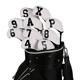 10x Golf Iron Covers Waterproof PU Sleeves Golf Club Head Covers Accessories