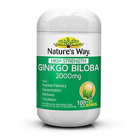 Nature's Way High Trength Ginkgo Biloba 2000mg - Viên uống bổ não tăng cường trí nhớ